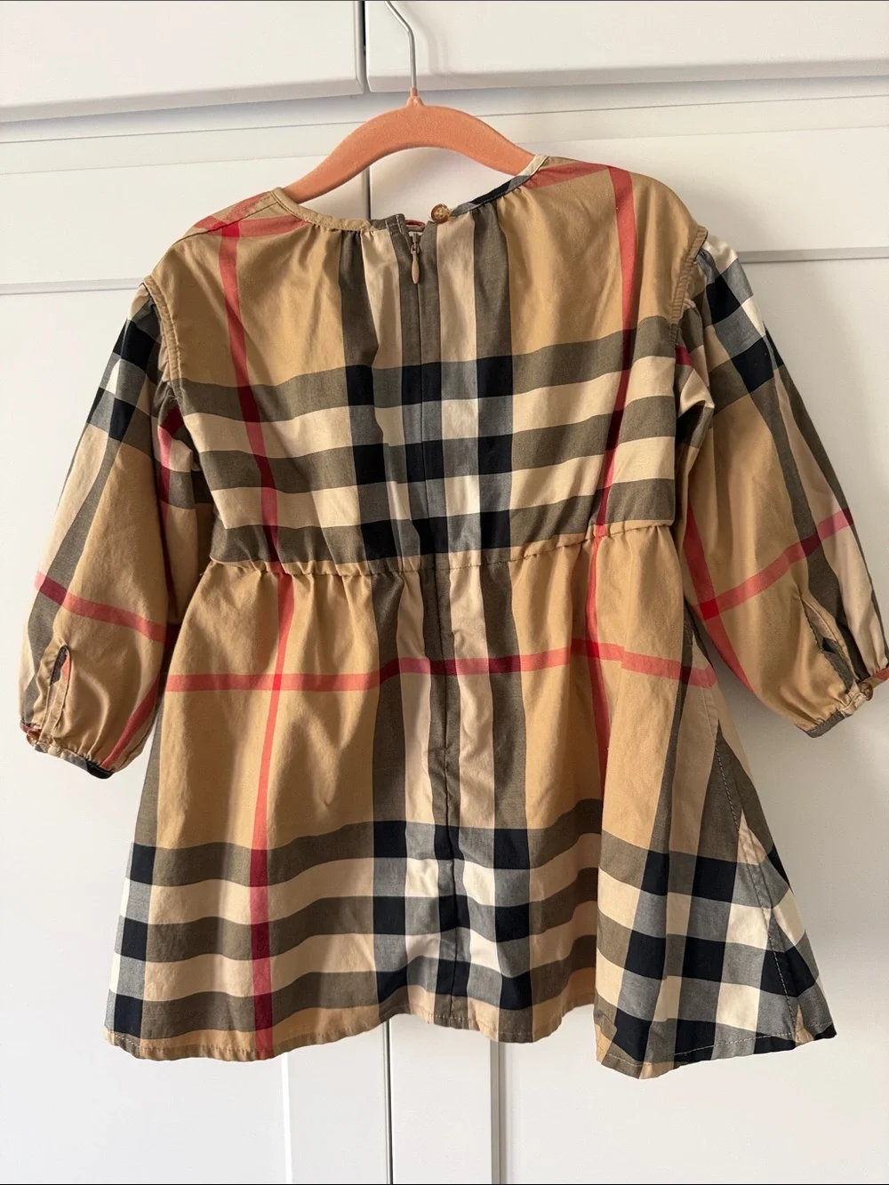 Burberry Classic Plaid Kids Dress in Beige Size 2Y